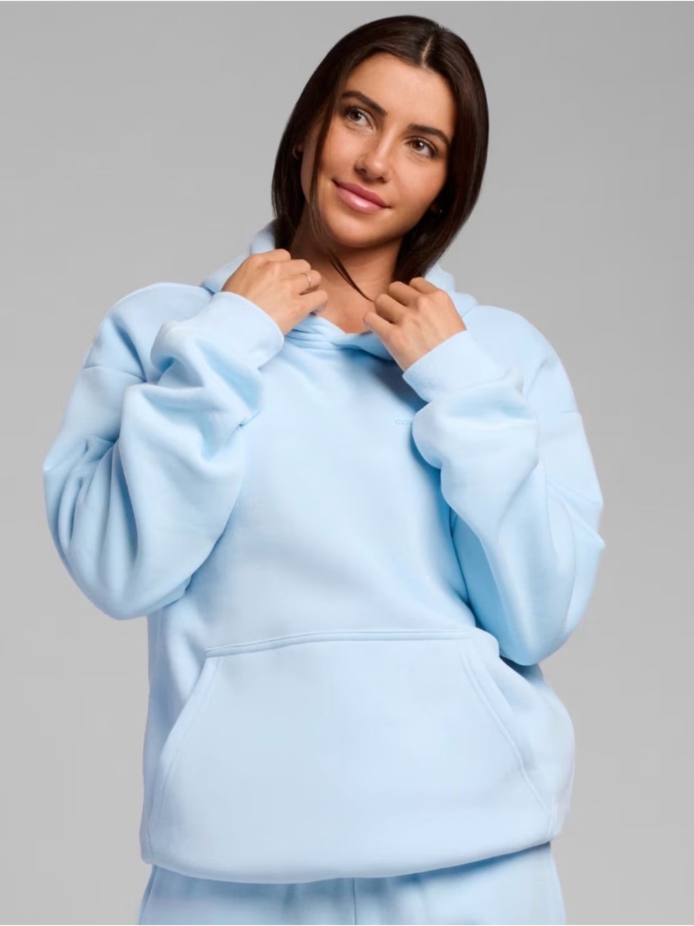 Cozy Relaxed Light Blue Hoodie Sweatshirt - Women's Casual Pullover